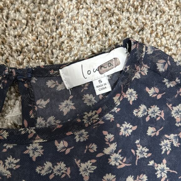 LOUNA Women's Floral Mesh Dress Size S In Black - Picture 9 of 15